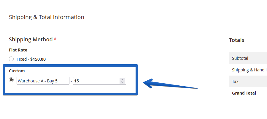 Custom shipping name configuration field