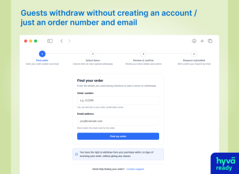 Guest order lookup to start an EU withdrawal - Magento 2