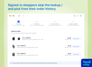 Signed-in customer starting an EU withdrawal - Magento 2