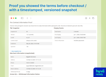Pre-contractual information proof - EU Withdrawal Pro