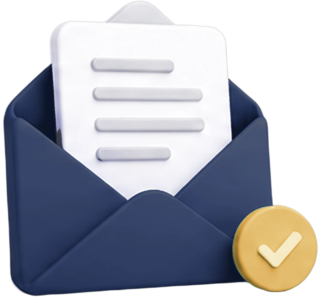 3D icon: an automatic timestamped email confirmation